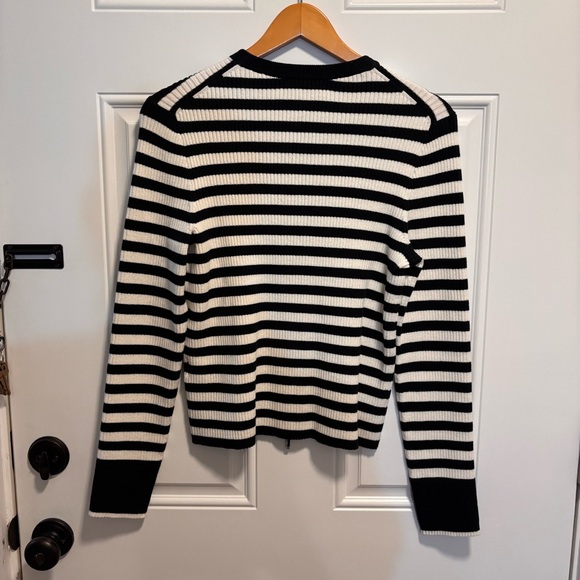NWT Madewell Zip-Front Cardigan in True Black Stripe - Picture 5 of 5